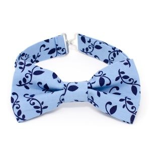 Blue & Navy Vines Boys Bow Tie for Baby or Toddler